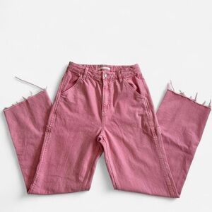 PacSun Pink 90’s BF Carpenter Jeans with Frayed Hem size 27